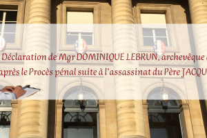 Verdict Procès Père Hamel - Déclaration Mgr Lebrun